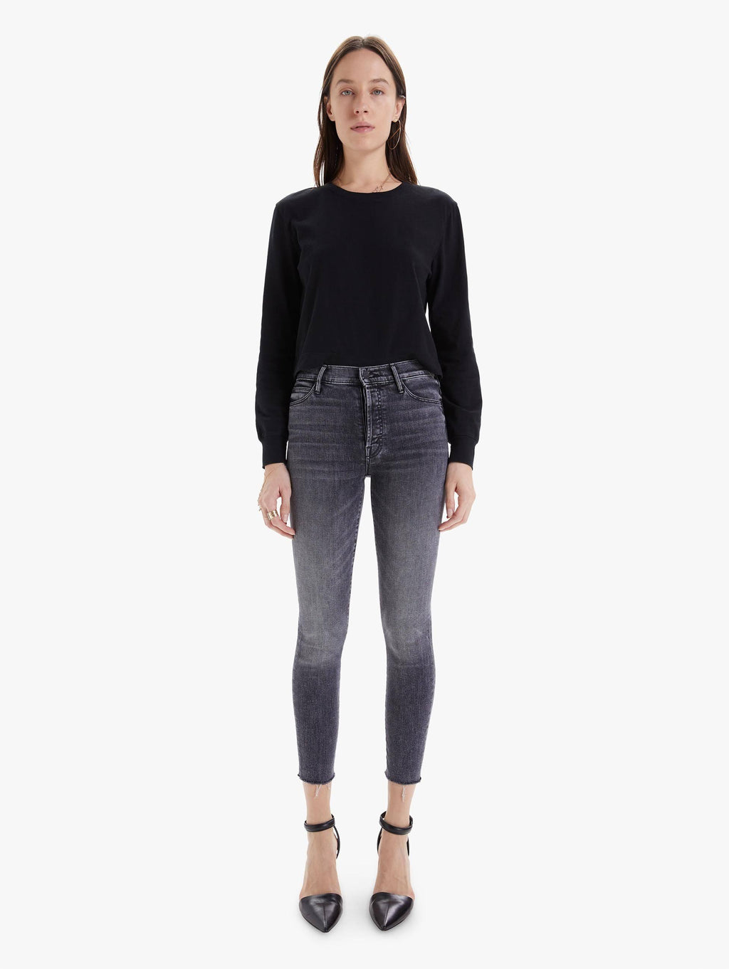 Black Ankle Fray Jeans S259742