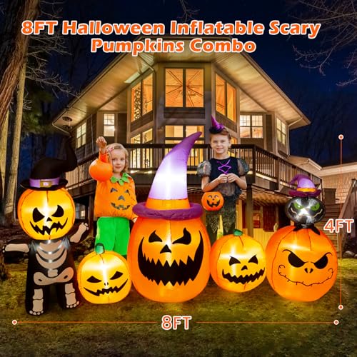 8FT Inflatable Pumpkins with LED Lights G763826