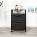 Rolling Filing Cabinet Distressed Black P7977