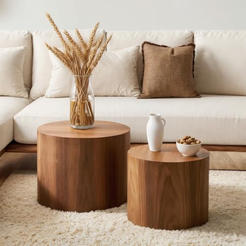 Set of 2 Round Wooden Nesting Coffee Table G447428