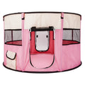 Pink 8 Panel Pet Playpen with Carry Bag L966