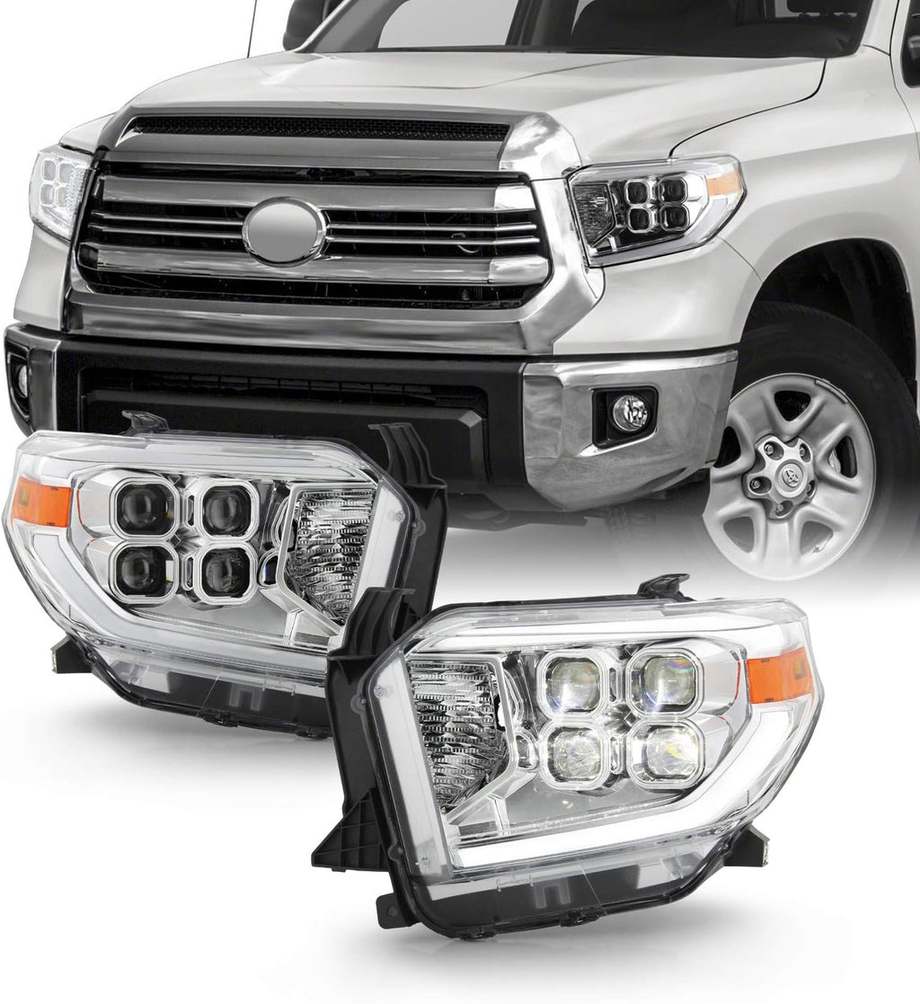 Black LED Quad Projector Headlights Pair T677