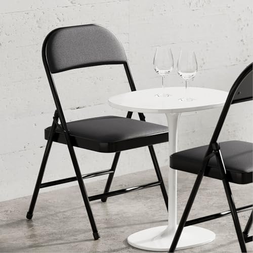4 Pack Folding Chairs with Padded Cushion and Back D779024