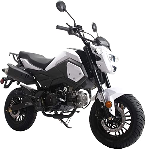 125cc 4 Speed Gas Motorcycle Bike White L6885