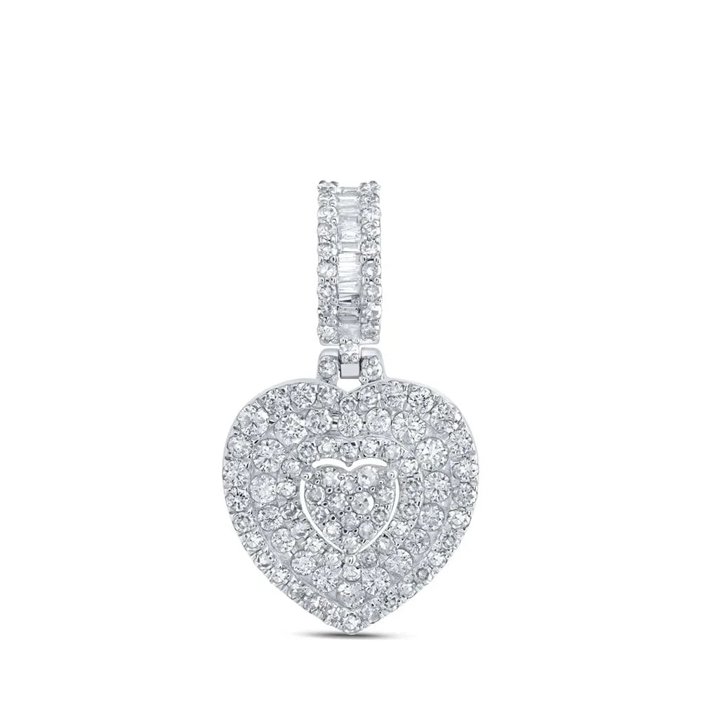 10kt White Gold Diamond Heart Pendant O219