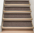 Set of 15 Attachable Indoor Carpet Stair Treads Pebble Gray 8 in. x 23.5 in. O9133