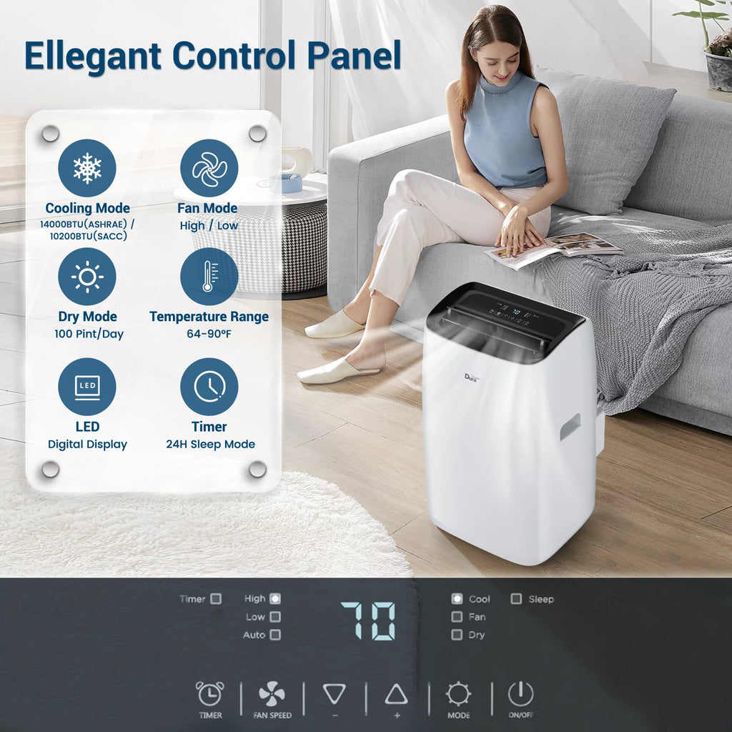 Portable Air Conditioner 10200BTU Dehumidifier Fan Remote Control X8017