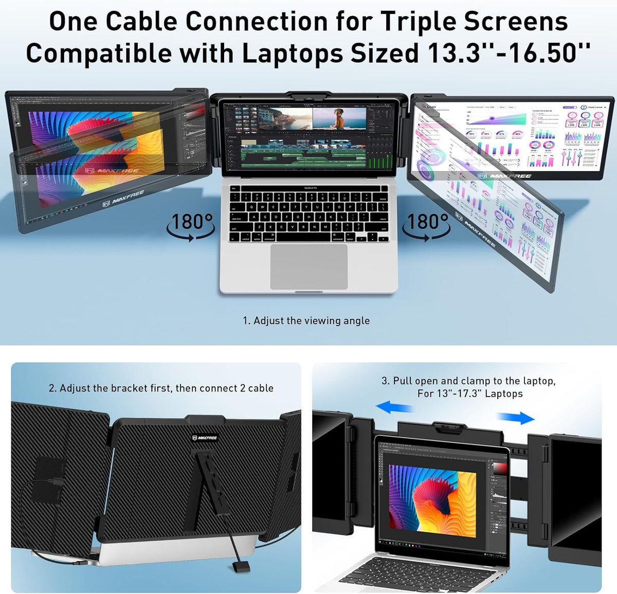 14" FHD 1080P Portable Laptop Monitor Extender with HDMI/USB-A/Type-C B73990