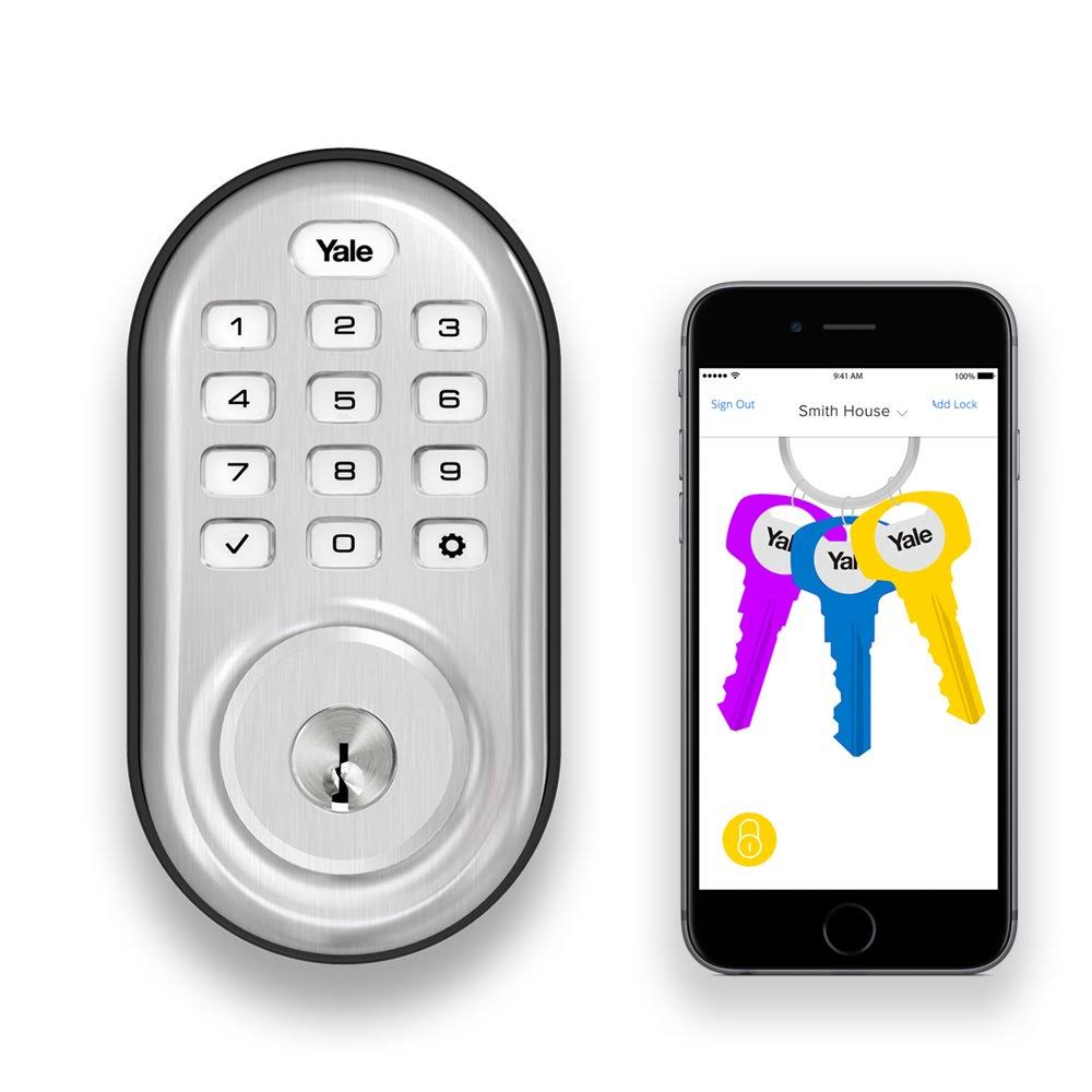 Satin Nickel Finish Push Button Deadbolt with Bluetooth N8114