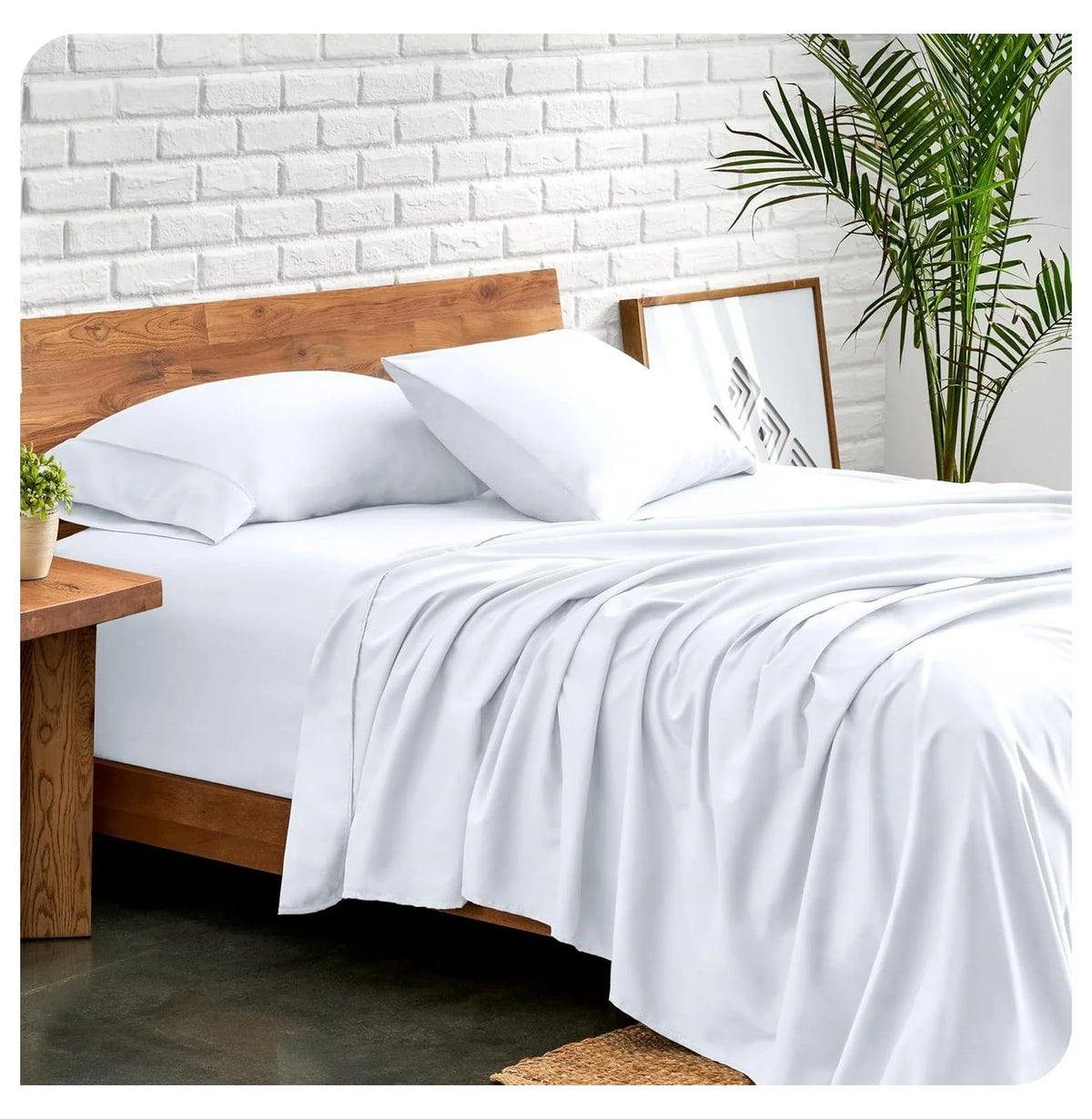 Queen 4 Piece Microfiber Bed Sheet Set with Pillowcases C1444