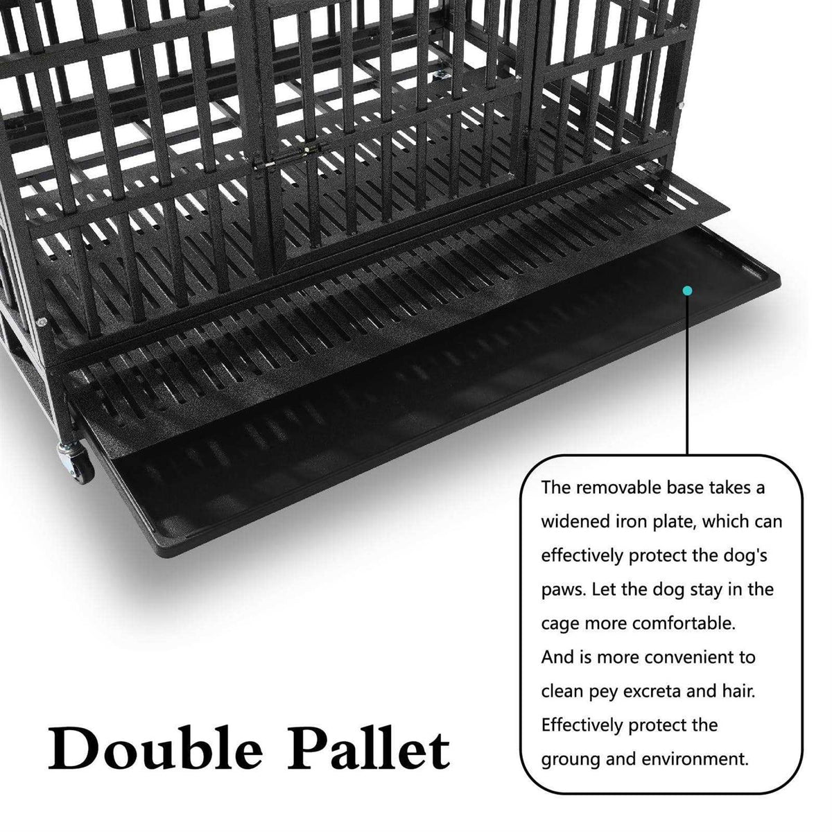 48 Inch Heavy Duty Dog Crate with Wheels D908697