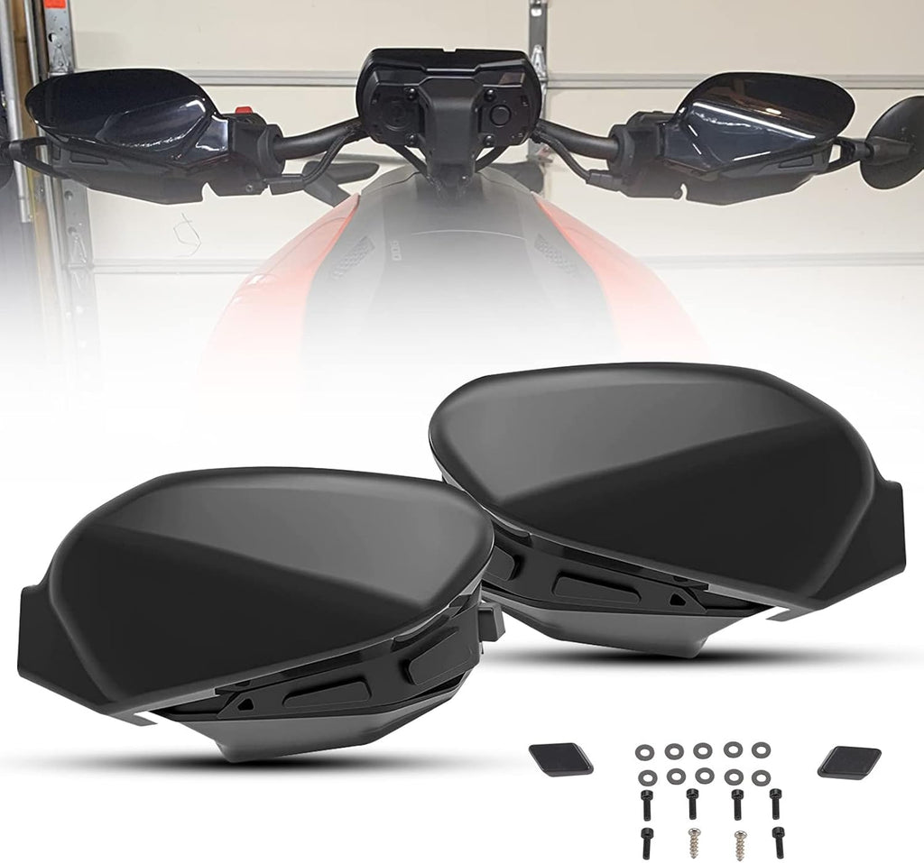 Black Plastic Hand Guards Wind Deflector Kit Pack of 2 D844