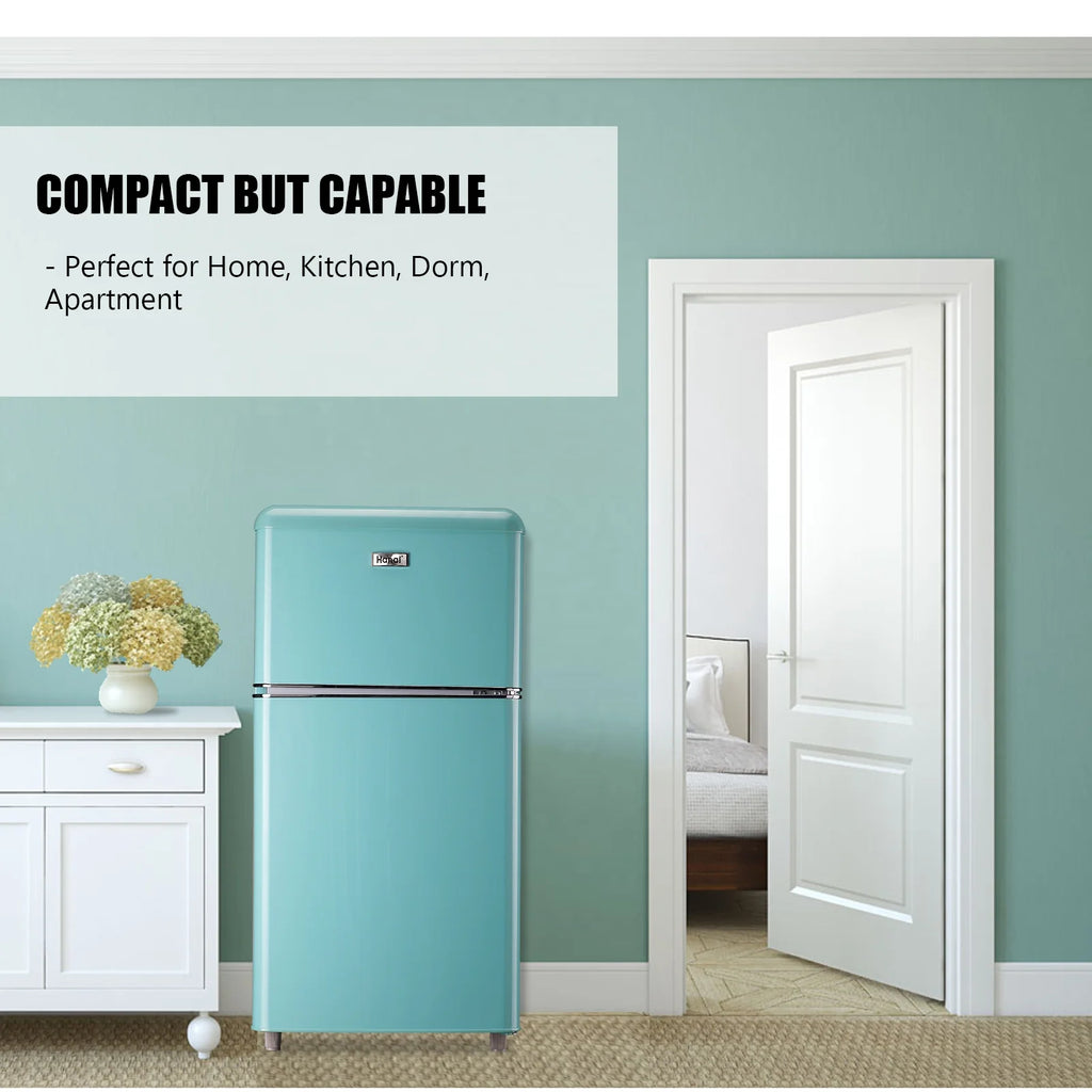 3.2 Cubic Feet Retro Dual Door Mini Fridge with Freezer G64201