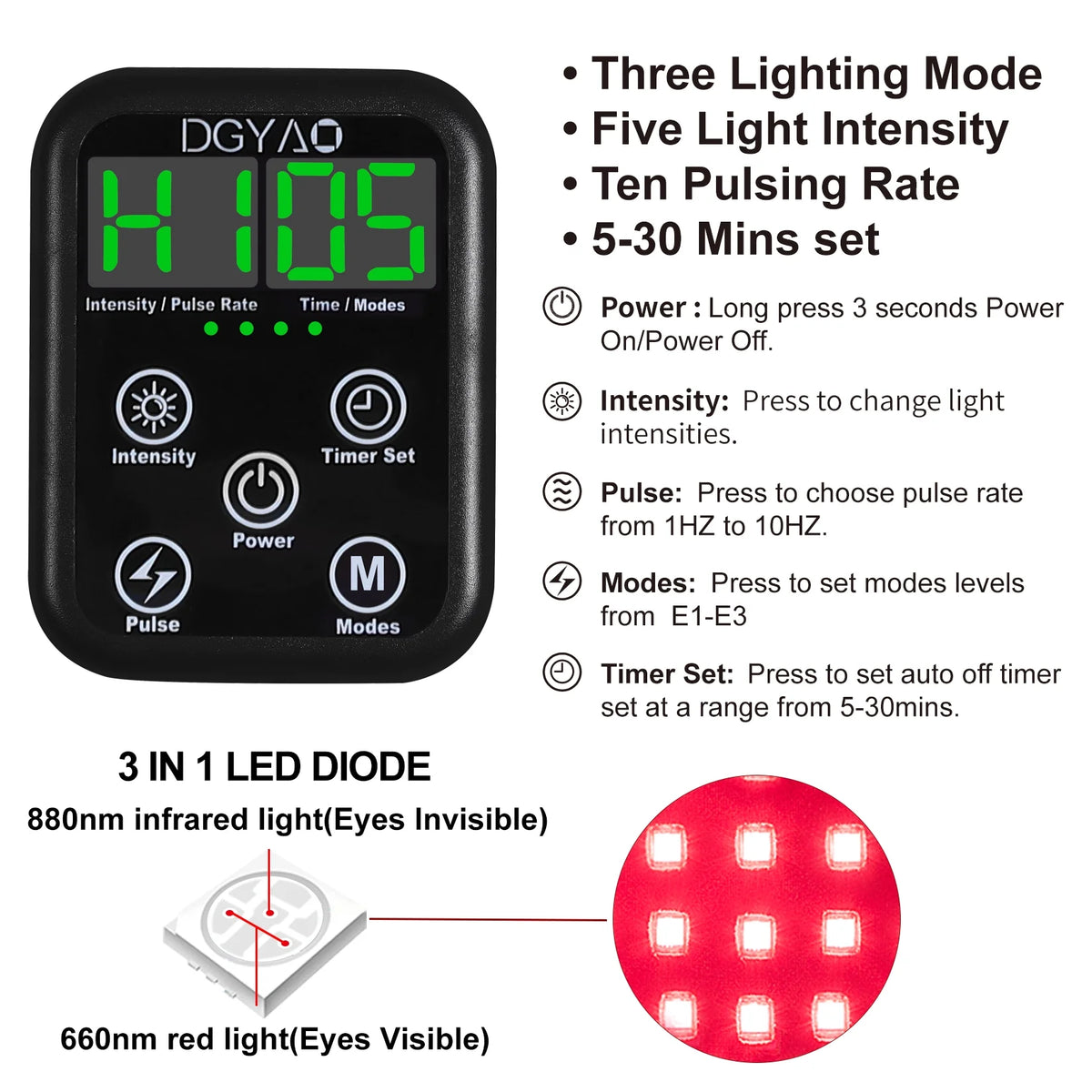 Infrared Red Light Therapy Device with Power Bank N3749