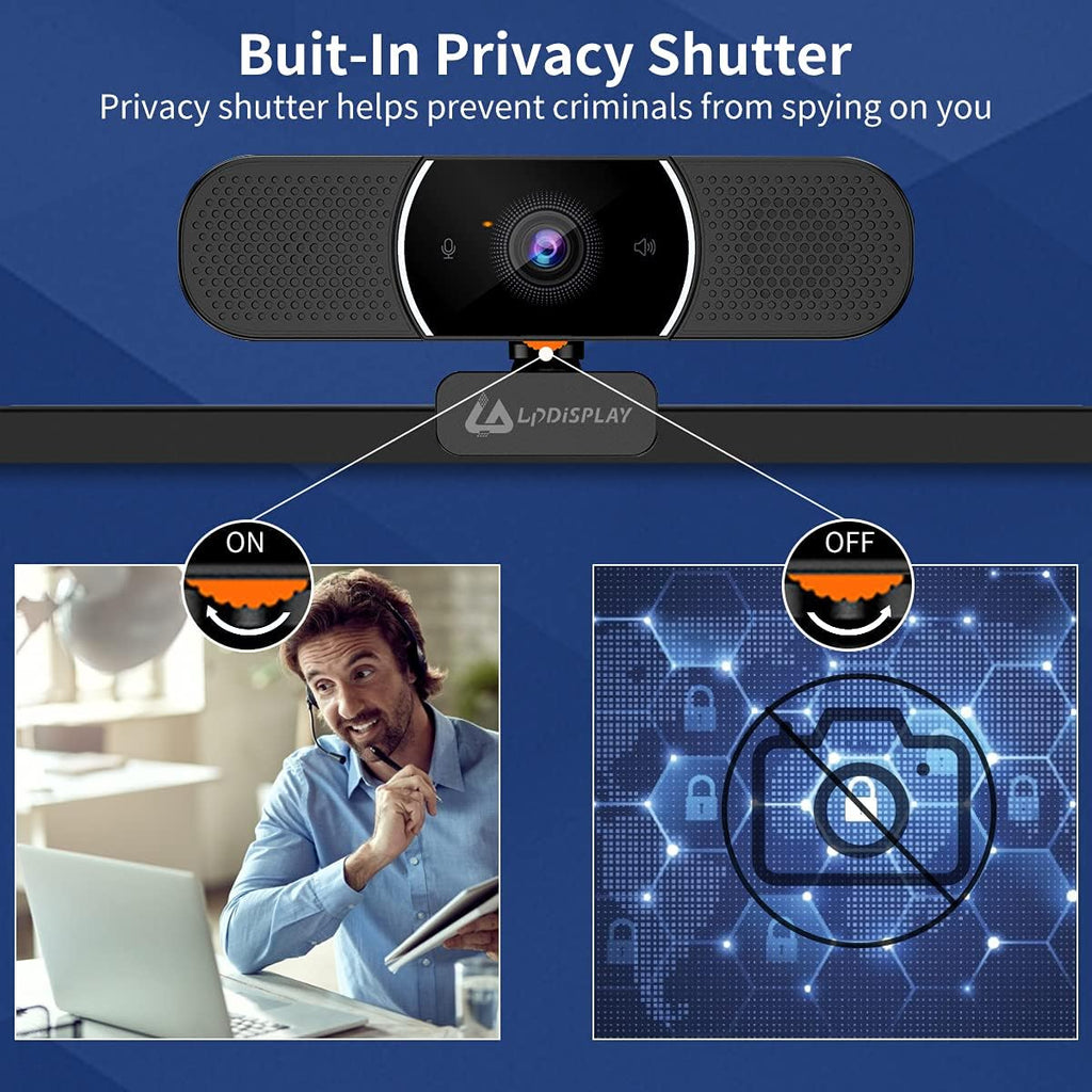 3 in 1 HD 1080p Webcam with Microphone and Speakers, Pack of 2 V577