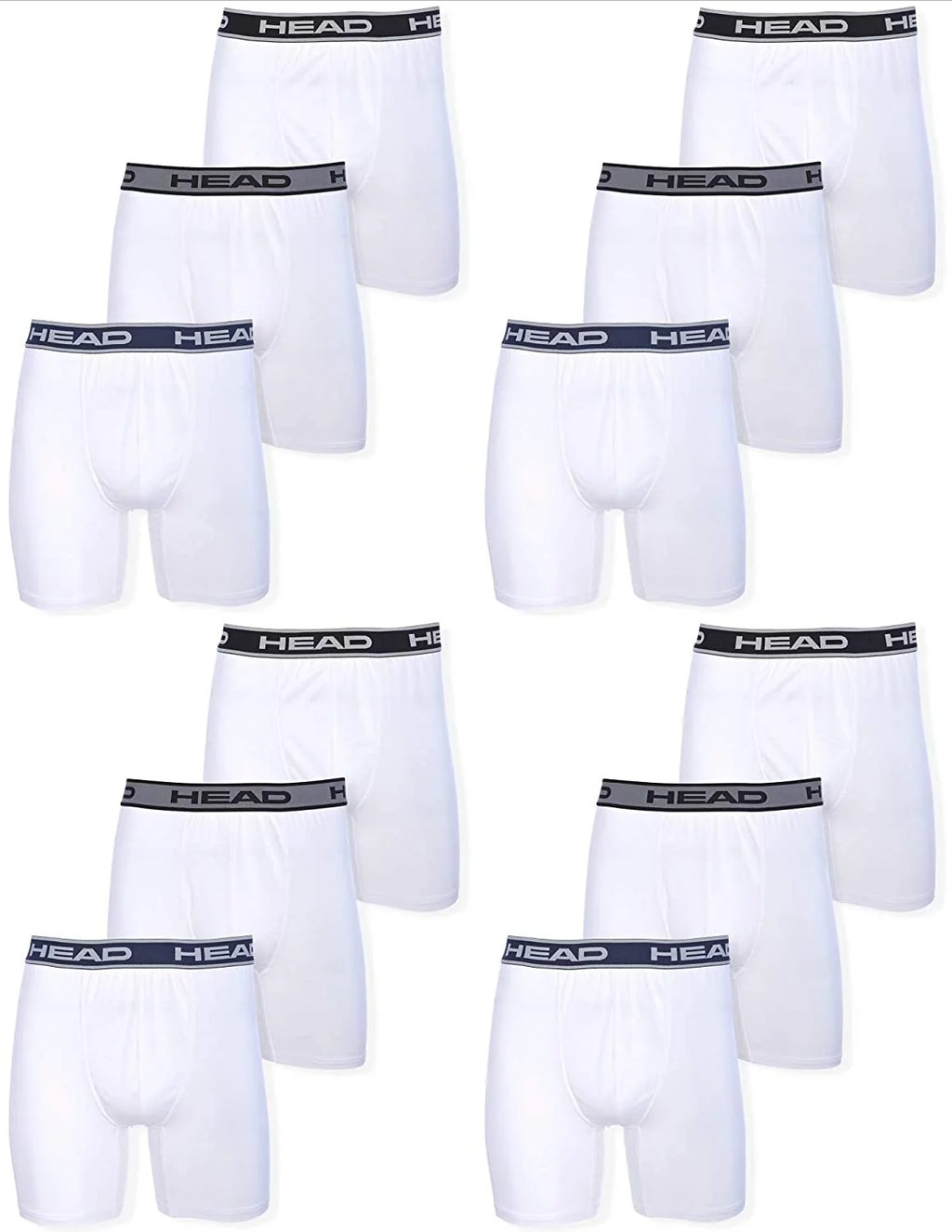 Mens White Boxer Briefs 12-Pack L8045