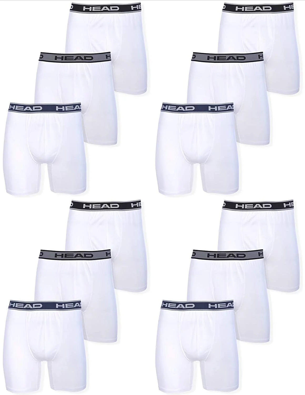 Mens White Boxer Briefs 12-Pack L8045