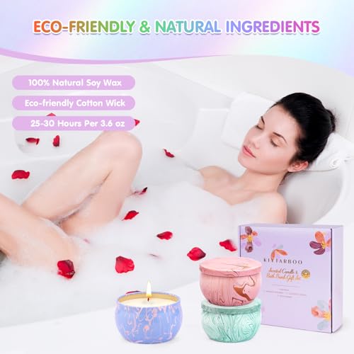 5 Large Bath Bomb Set with 4 Shower Steamers & 3 Candles U12192