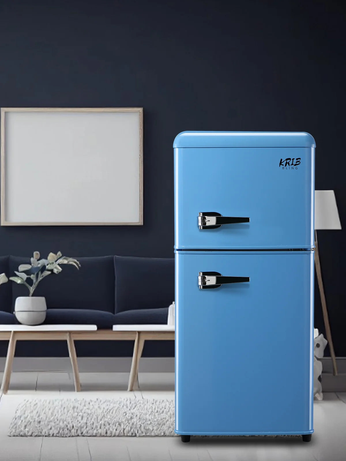 Blue 3.5 Cu.ft Mini Fridge with Freezer L852