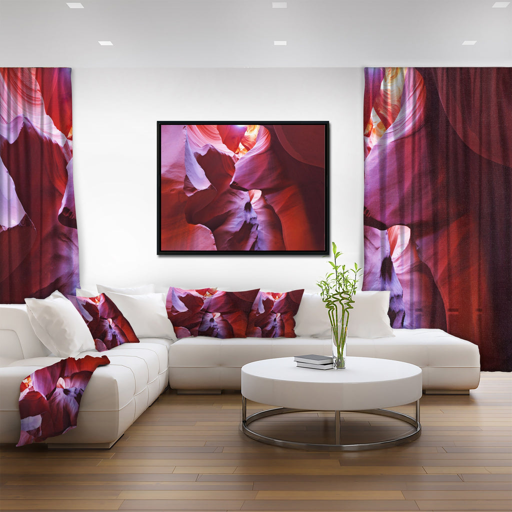 Purple Rays in Antelope Canyon Framed Canvas Print 40 in. x 30 in. G32332