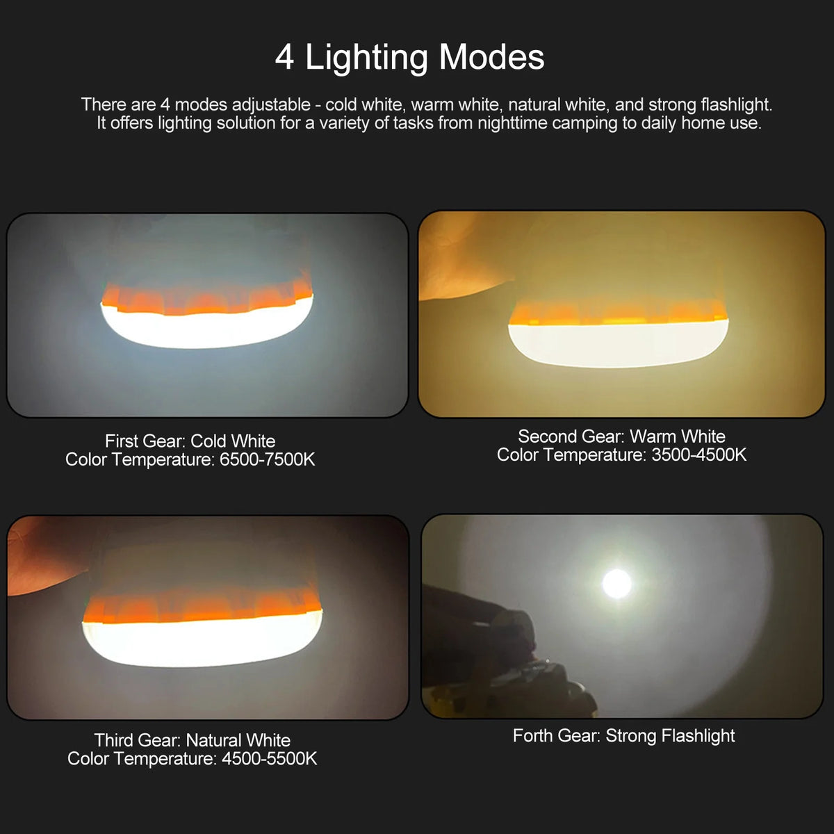 Outdoor Solar Camping Tent Hanging USB Rechargeable Flashlight M332