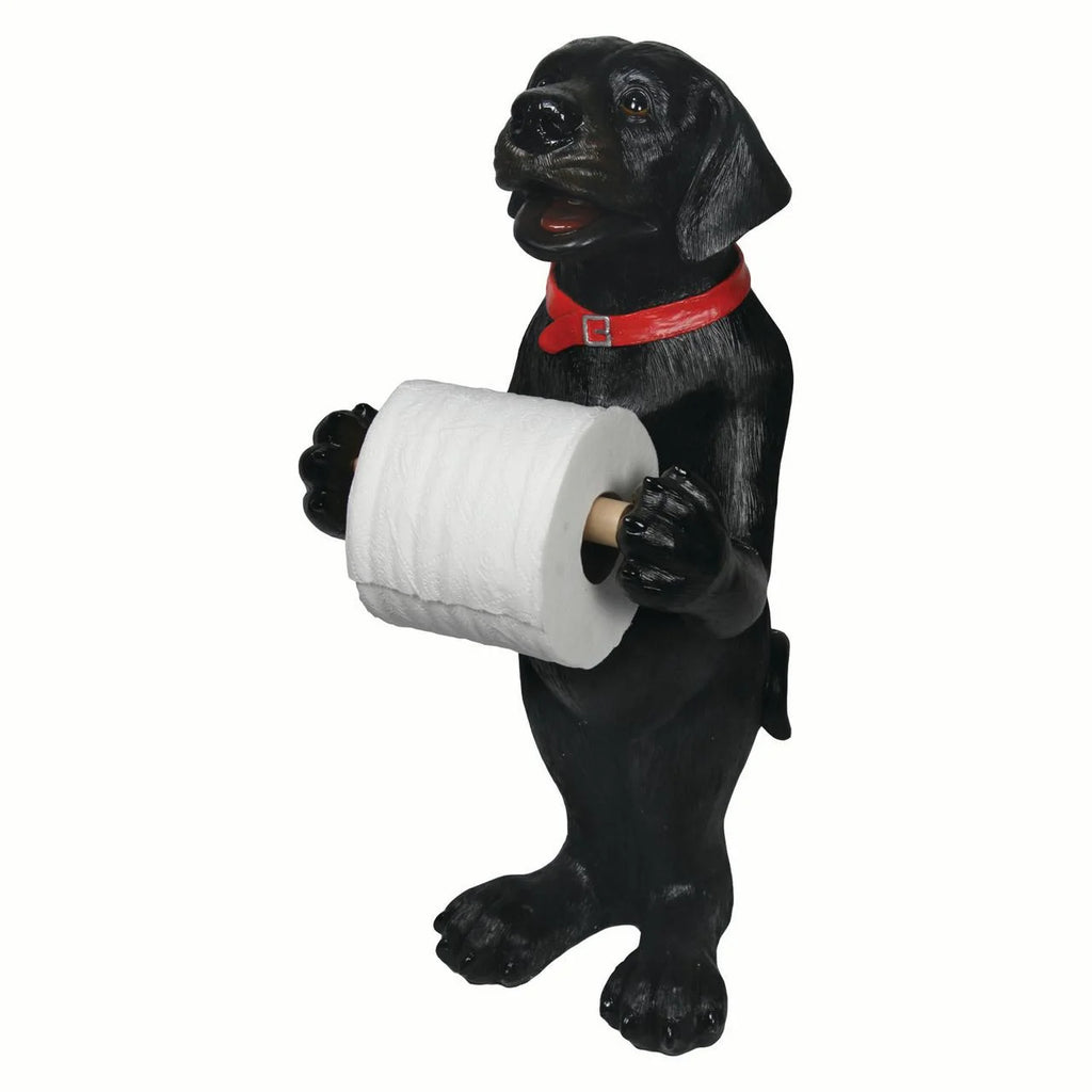 Black Lab Poly Resin Toilet Paper Holder Stand R845528
