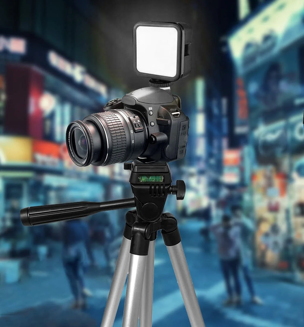 50" Tripod Vlogging Kit with 2 LED Lights, Phone Holder, Gopro Mount, Bluetooth Remote & Screen Cleaner Stand N154780