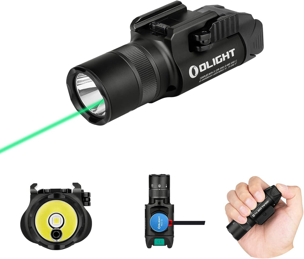 1350 Lumens Rechargeable Tactical Flashlight with Green Beam and White LED L9497