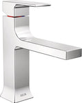 Matte Black 1 Hole Bathroom Faucet with Push-Pop Drain F86095