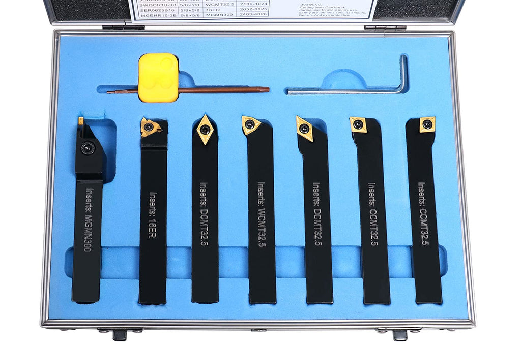 5/8'' Shank 7 Pc Indexable Carbide Turning Tool Set M996056