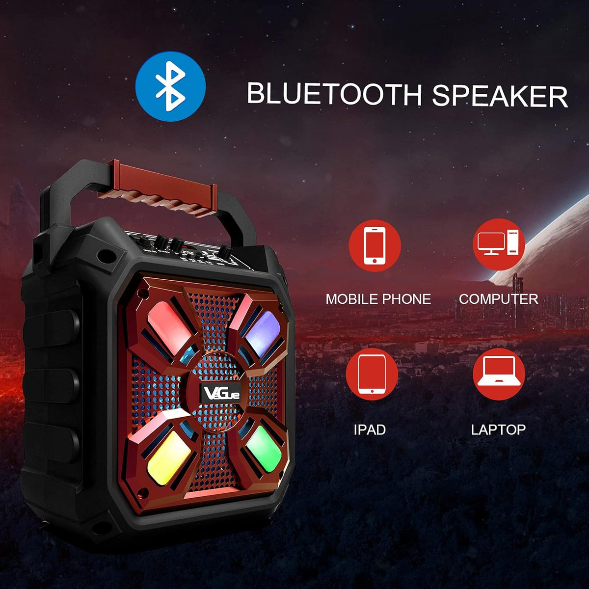 Karaoke Machine with Wireless Microphone and LED Lights Q726