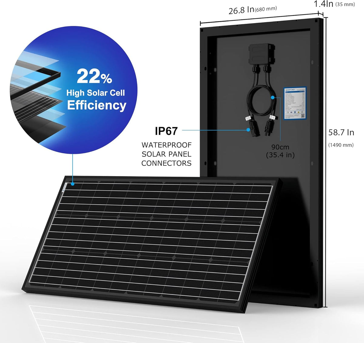 200 Watt Black Mono Solar Panel Z767
