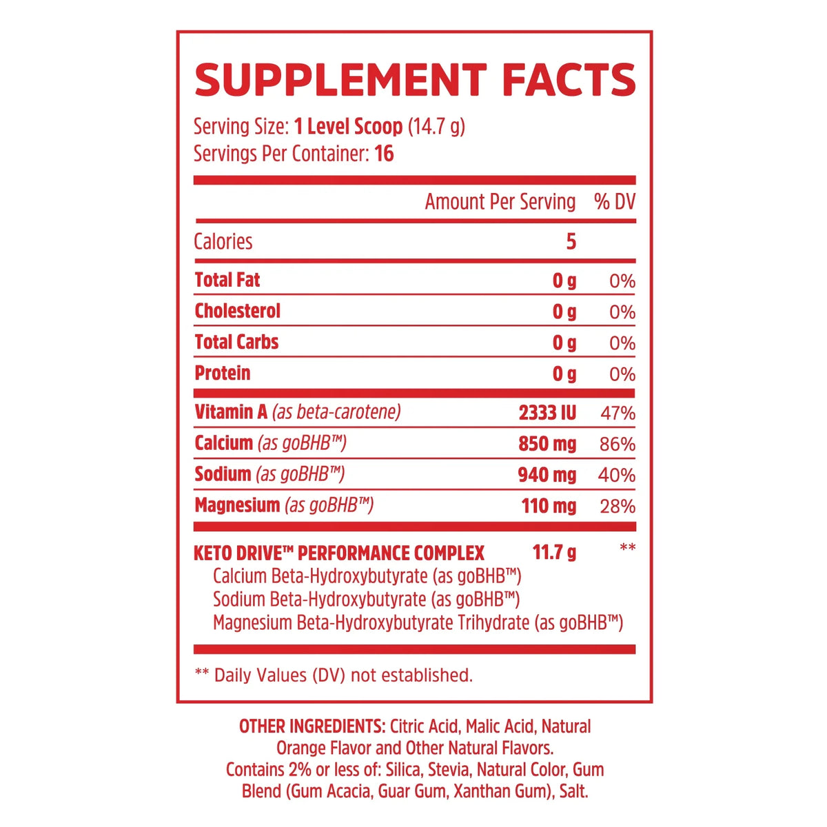 BHB Salts Orange Mango 16 Servings Ketone Complex Q8388