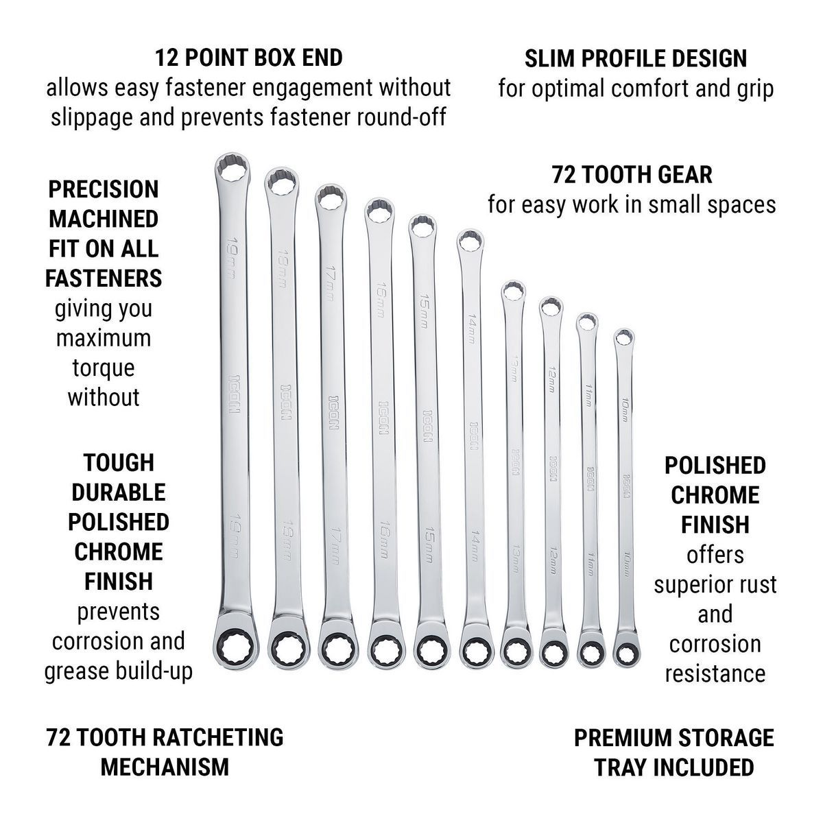7 Piece SAE Double Box Ratcheting Wrench X933