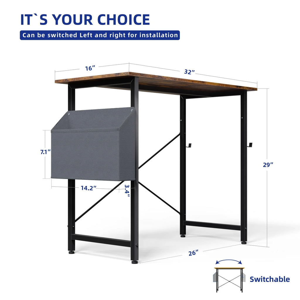32 Inch Computer Desk with Storage Bag W9143