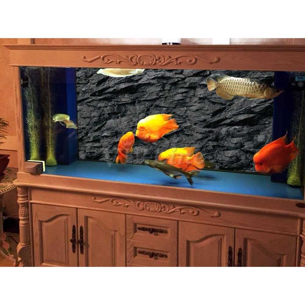 Black Stone Texture Aquarium Background Poster P274