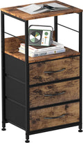 Brown 3 Drawer Wood Nightstand T301