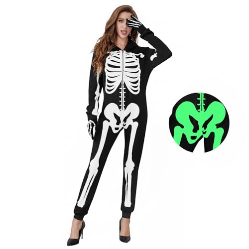 Black Skeleton Onesie Bodysuit with Gloves M3806