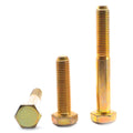 22 x 1 Coarse Thread Grade 8 Hex Cap Screw Alloy Steel Yellow Zinc Plated K1143