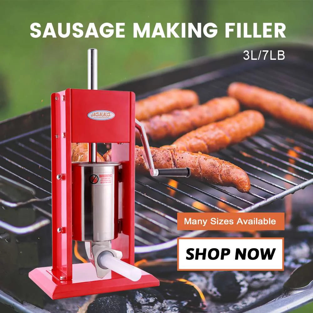7 Lb/3 L 2 Speed Stainless Steel Vertical Sausage Stuffer T3624