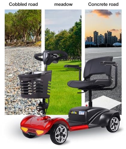 Red 4 Wheel Mobility Scooter with Basket L298