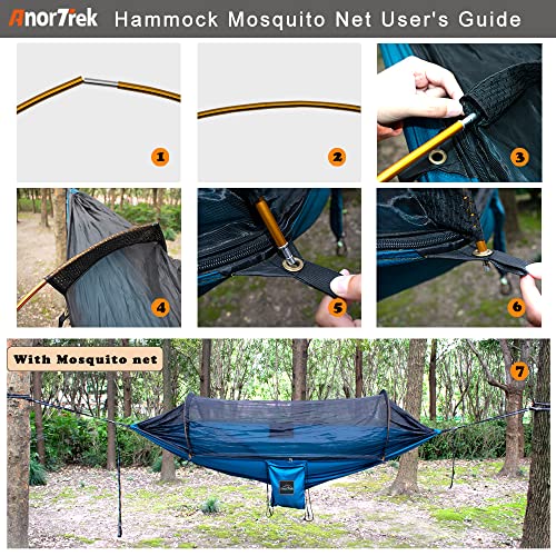 Lightweight Double Camping Hammock with Mosquito Net and Tree Straps R82744