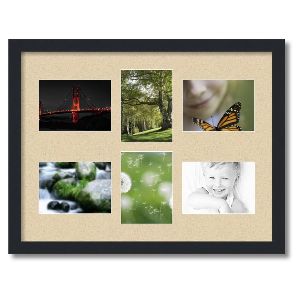 Satin Black Collage Picture Frame 6 Openings 5x7 Q174907