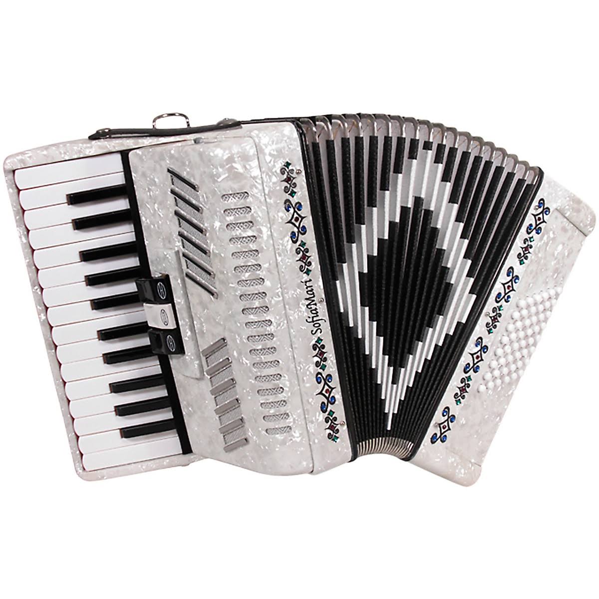 White Pearl 26 Piano 48 Bass Accordion E226