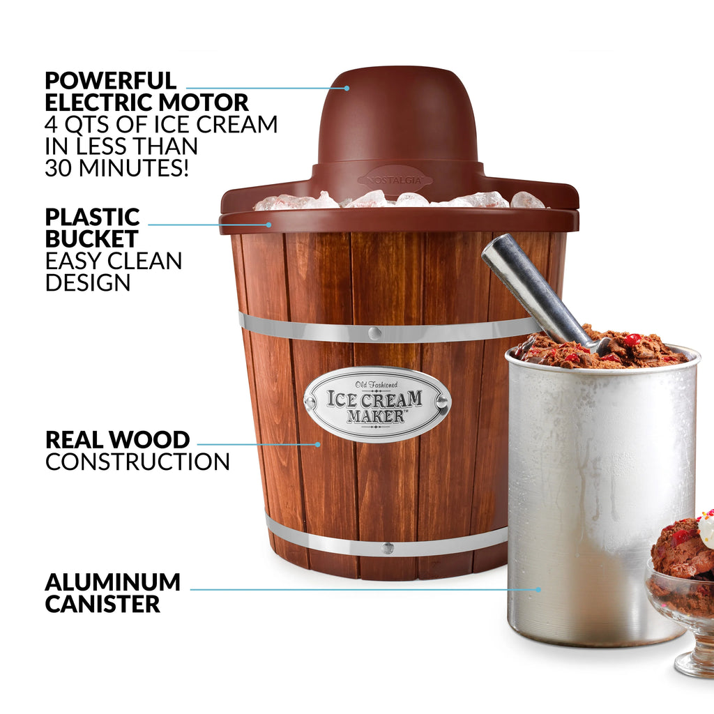 4 Quart Wooden Ice Cream Bucket N8681