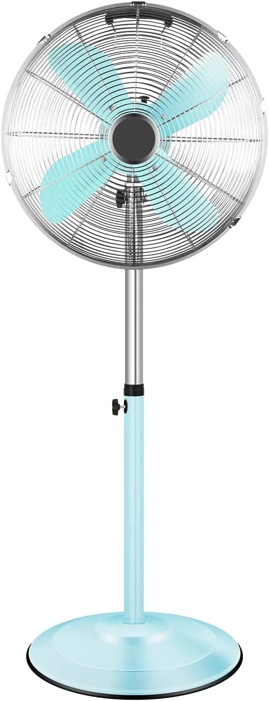 Metal Pedestal Fan, Quiet Oscillating Standing Fan with Height Adjustable H8663