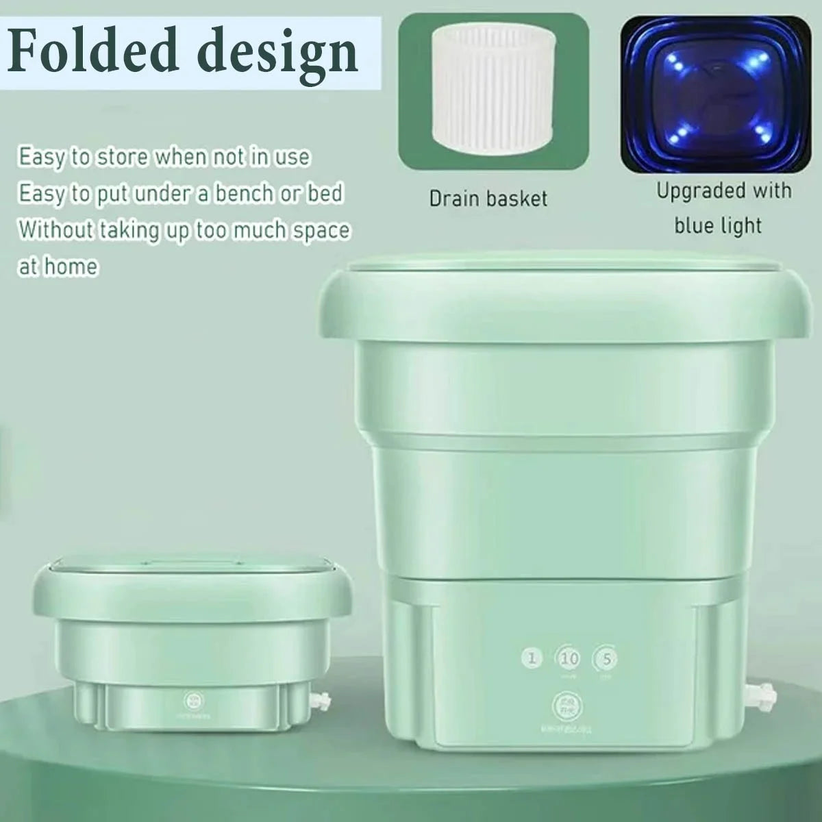 Foldable Mini Washing Machine 3 Speeds Timed N65000