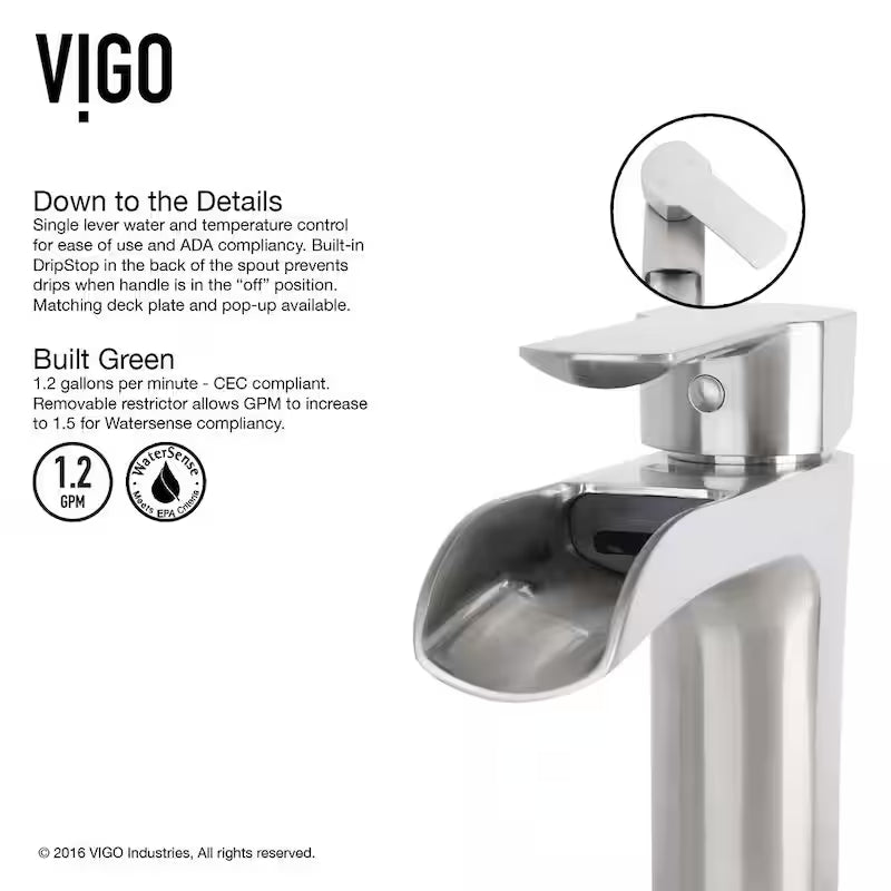 Single Handle Vessel Faucet in Brushed Nickel X1966