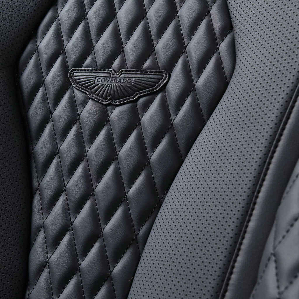 Black Leatherette 5 Seats Car Seat Covers Full Set Q54883