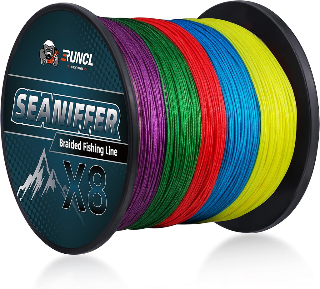 Braided Fishing Line, Multicolor, 328/546/1093Yds, 8-200LB, Pack of 2 E70249
